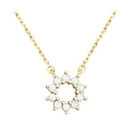 SOFIA MILANI - Women's Necklace 925 Silver with Zirconia Stones - Sun Circle Pendant, Gold, Cubic Zirconia