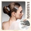 inSowni 10 Pieces Silver Metal Leaf Glitter Crystal Rhinestone Hair