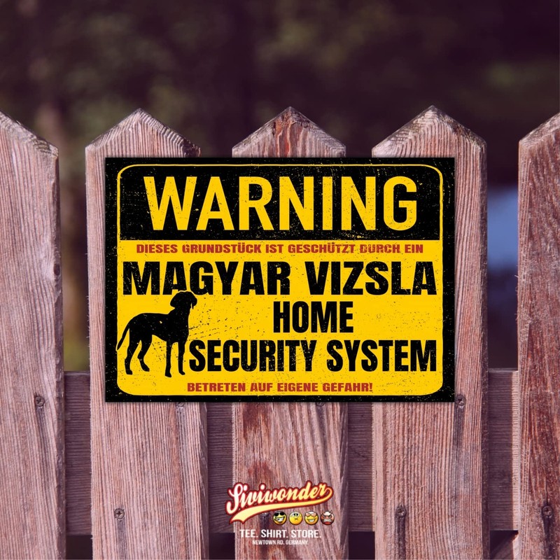 Magyar Vizsla Sign Warning Security System Door Sign Dog Warning
