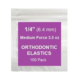 Orthodontic Rubber Bands for Braces - Premium Quality Elastic Teeth Rubber Bands for Braces, Fix Tooth Gaps, Dreadlocks, Includes Free Elastic Placer- Medium Force 3.5 oz, 1/4 Inch, Natural (100 Pack)