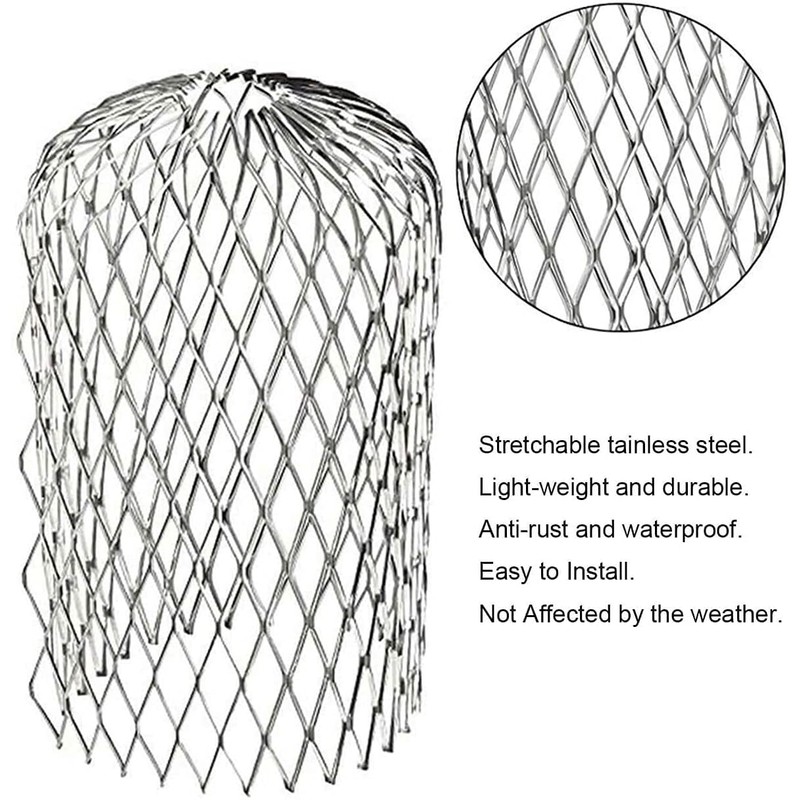 Tiardey 4 pieces gutter protection sieve aluminium downpipe mesh filter