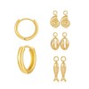 MYCUTEY Gold Hoop Earrings With Charms Set For Women Small
