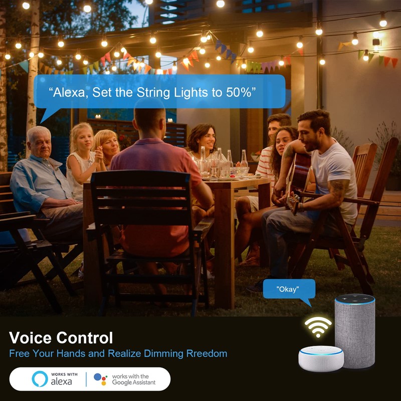 New One Smart Dimmer Plug Outdoor 2 Pack, IP65 Waterproof