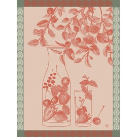 Le Jacquard Français Eaux De Fruits Rouges Cerise 29187 Tea Towel 60 x 80 cm Cotton