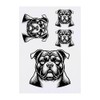 4 x 'Bulldog' Temporary Tattoos - Water Resistant, Skin-Safe, Non-Toxic