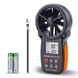 BTMETER BT-100 Anemometer Handheld, Anemomters, Wind Speed Meter for Measuring Wind Speed, Temperature and Wind Chill with Backlight and Max/Min for HVAC Shooting Drone