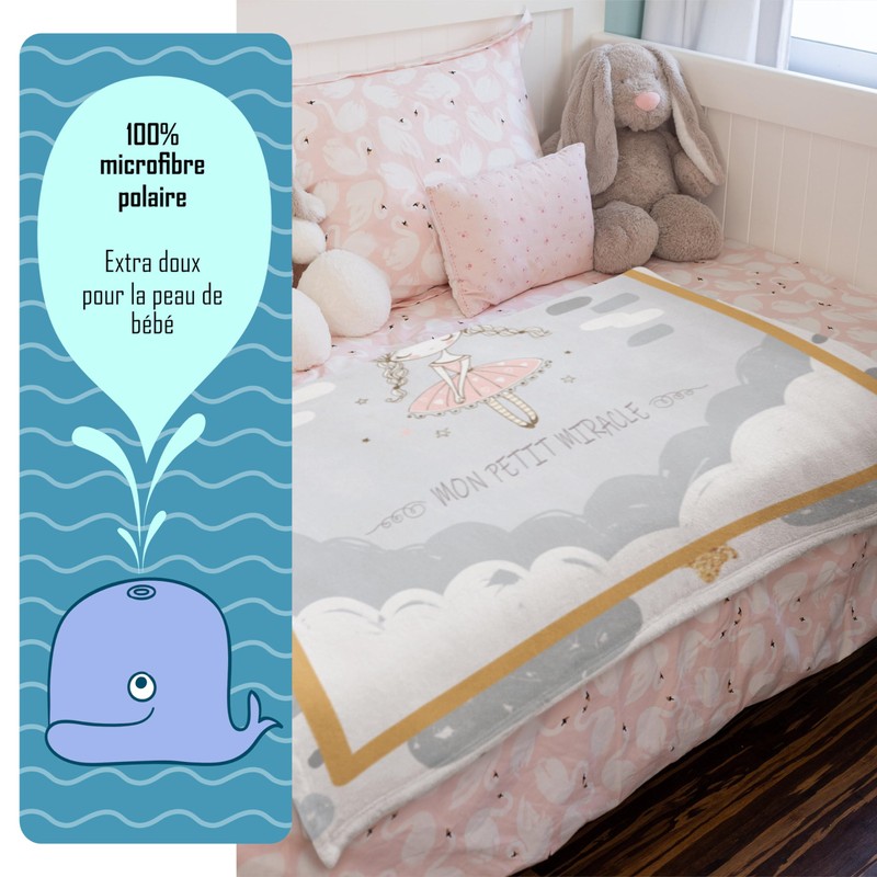 Zinello Design Babydecke aus Mikrofaser-Fleece, extra weich, 120 x 75