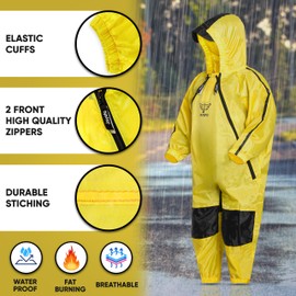 Jayefo Kids coverall Rain Suit (US, Age, 4 Years, Yellow)