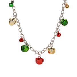 Tinkle Bell Necklace Xmas Jingle Bell Statement Pendant Necklaces for Women Vintage Boho Red Green Ball Bell Ornament Chain Necklace Adjustable Hypoallergenic Christmas Festival Party Jewelry Gifts