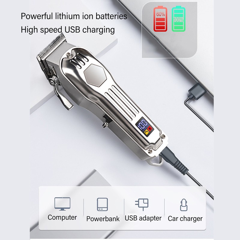 Electric Hair Trimmer Grooming LED Display High Performance Rechargeable Professional
