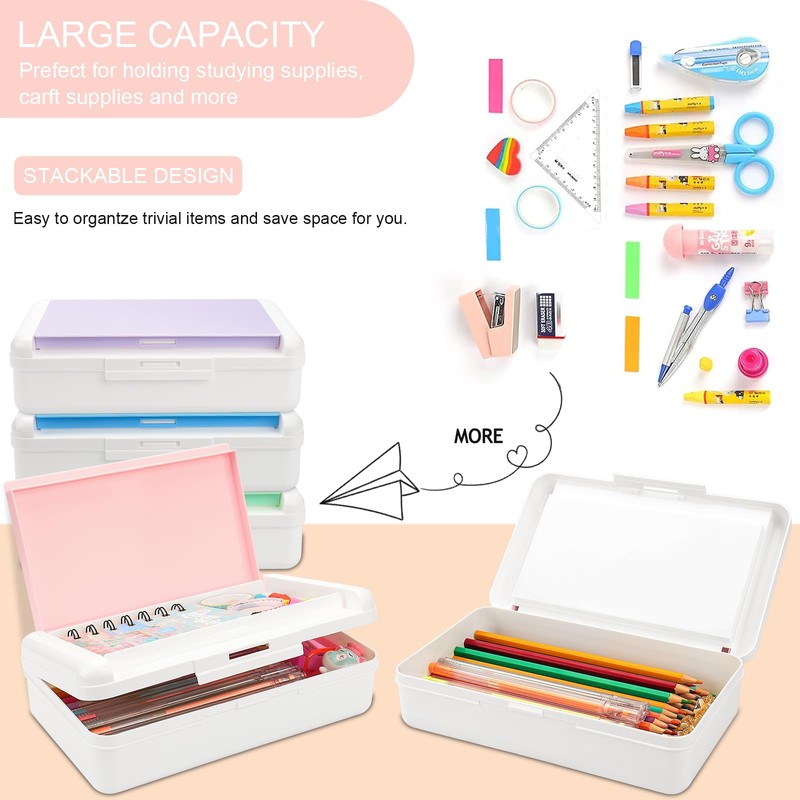 SFLHHDM Pencil Box for Office Supplies Storage Organizer, Double Layer