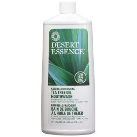 Desert Essence Tea Tree Oil Mouthwash 16 Ounce Pack Of 2 Natural Freshness