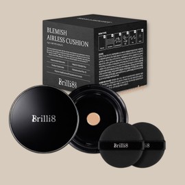 Brillieight cushion product + refill + 2 puffs Moist cover radiant water glow flight attendant cushion / 브릴리에잇 쿠션본품+리필+퍼프2장 촉촉한 커버광채물광 승무원쿠션