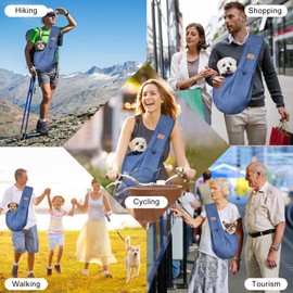 vrbabies Dog Sling Carrier for Small Dogs, Soft Adjustable Wide Strap Pet Dog Bag with Safe Mouth, Hand Free Front Carrying Puppy Cat Dog Kangaroo Pouch Carrier for Traveling