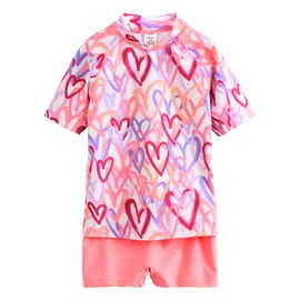 NEXT Sunsafe Rash Carrier Top Set, Pink Heart