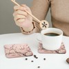 Coasters for Drinks with Holder, Pink Cherry Blossoms on Branches