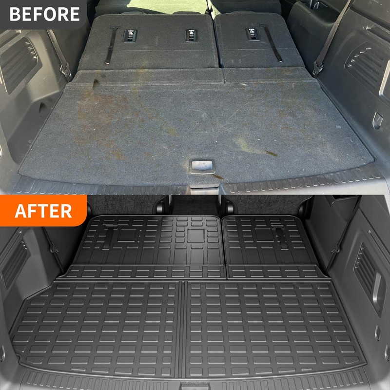 powoq 7&8 Seats Cargo Mat Compatible with 2024 2025 Chevy