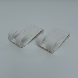 NELI Set of 2 Hooks for Glass Wall, Shower Screen, Glass Door, Shower Cubicle (Shower Hooks, Door Hooks, Travel Hooks) (White)