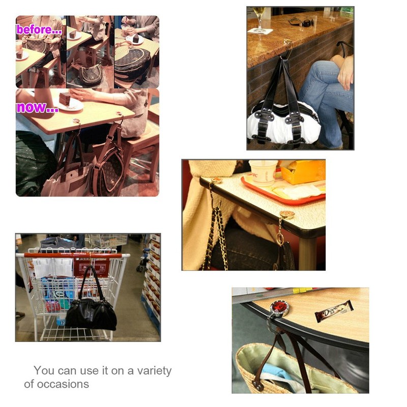 5PCS Different Pattern Foldable Handbag Hook Folding Section Storage Handbag