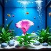 2Pcs Artificial Aquarium Plants,Flower Aquarium Decoration Artificial Aquatic Plant Waterweed