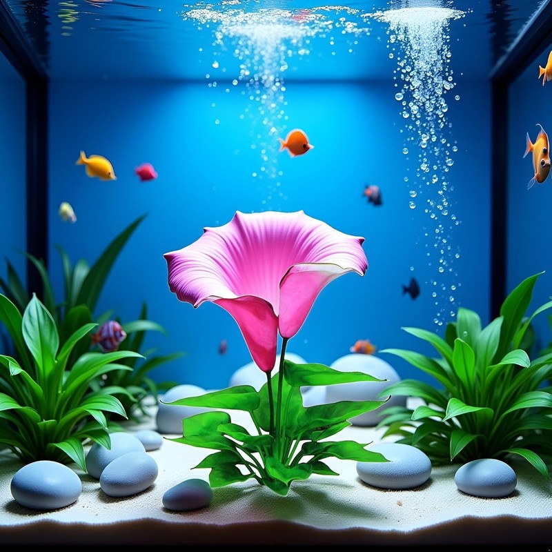 2Pcs Artificial Aquarium Plants,Flower Aquarium Decoration Artificial Aquatic Plant Waterweed