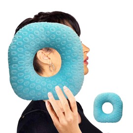 Ear Piercing Pillow for Side Sleepers with Hole for Ear Pain CNH, Donut Pillow for Releasing Ear Inflammation Pressure Sores Ear Pain, Ear Guard Pillow and Sleeping Pillow for Side Sleeper (Blue)