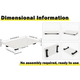 Winmien Bathroom Vanity Tray, Toilet Tank Tray, White Marble Tray, Kitchen Soap Tray, Luxurious Small Display Tray for Dessert Coffee Tea Bottle Plant, Table/Countertop Accessories (Black, 10 Inch)