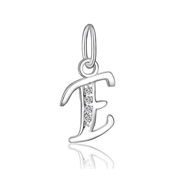 BORUO 925 Sterling Silver Cubic Zirconia A-Z Initial Letters Alphabet