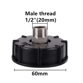 FOGWOWO IBC Adapter S60X6 IBC Tank Accessories 1/2 Inch Coarse Thread with 1/2 Inch Male Thread Hose Connection Stainless Steel Valve Outlet Fittings