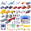 deAO Deluxe 55-Piece Kids Commercial Airport Set in Storage Bucket