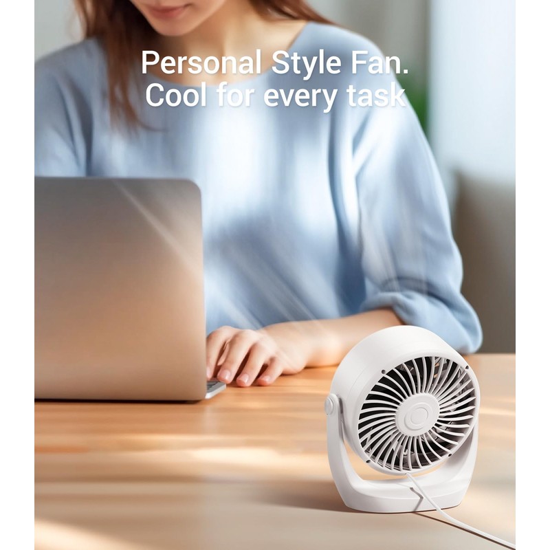 Diveblues USB Desk Turbo Fan, Ultra-Quiet Mini Desk Fan, Powerful