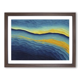Modern Audio Soundwave Art Vol.2 Abstract H1022 Framed Print for Living Room Bedroom Home Office Décor, Wall Art Picture Ready to Hang, Walnut A4 Frame (34 x 25 cm)