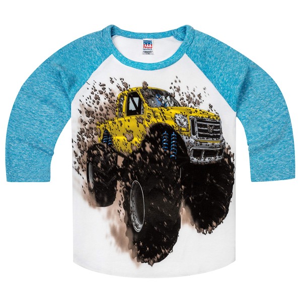 Shirts That Go Camiseta raglán para niños pequeños con diseño de Monster Truck, Pool, 4