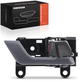 A-Premium Front or Rear Right Passenger Side Interior Door Handle Compatible with Toyota Highlander 2008-2013, Painted Silver Lever with Beige Knob, Replace# 69205-28120-E2, 6920528120E2