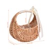 2Pcs Flower Girl Baskets w/Handle and Ribbon Bow,Handwoven Flower Baskets,