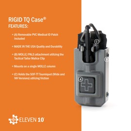 Eleven 10 Rigid TQ Case for SOF-TT Tourniquet, Black, MOLLE Attachment