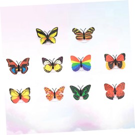 Operitacx 10 Stück Leuchtendes Led Butterfly Night Light Aufkleber Schlafzimmerdekor Lichter Wand Klebstoff Selbstklebende Nachtlampe Nachtlicht