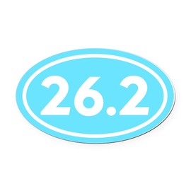 CafePress 26.2 Marathon Runner Oval Car Magnet, Euro Oval Bumper Magnet
