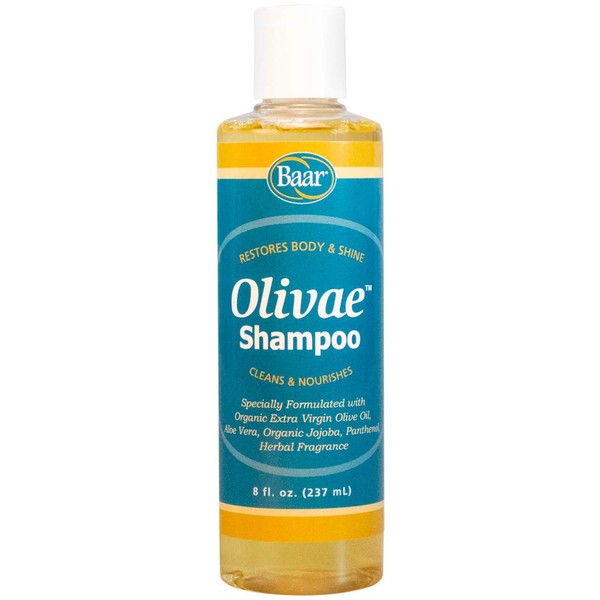 Olivae Shampoo by Baar - Organic Olive Oil Formula Nourishes Hair While Cleaning. Aloe Vera, Jojoba Oil, and Proteins Repair Damaged Hair, Help Thicken, and Adds Body to All Hair Types. 8 Ounces.