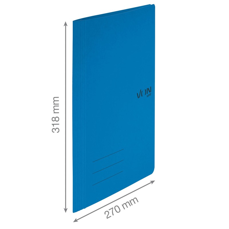 VON Pack of 10 A4 File Folders, Cardboard, with Stapling