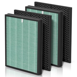 Filters Replacement Kit Compatible with BioGs 2.0 Filter Replacement, Air Clenaer to Remove Odor for Home and Large Room, 2x H13 True HEPA and 2x Carbon