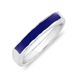 AeraVida - Anillo rectangular de plata de ley 925 con incrustaciones de lapis-lázuli azul de imitación | Anillos de boda clásicos para mujer, anillos de plata de ajuste cómodo casual para mujer, regalo para mujer, 7, Resina Metal, no conocido