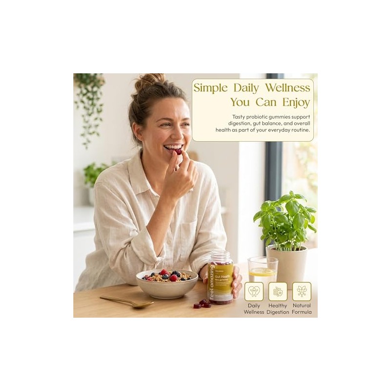 Feel Amazing Gut Health Probiotic Gummies - with 1 Billion