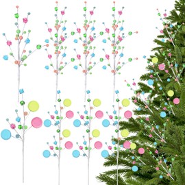 Knitgrip 12 Pcs Candyland Christmas Ornaments Macaron Christmas Tree Picks Macaroon Candy Ornaments for Christmas Candyland Party Decorations