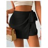 MakeMeChic Women's Mini Wrap Shorts Elastic High Waisted Knot Front