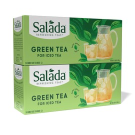 Salada Green Iced Tea, Zero Calorie Green Tea, Rich and Smooth Taste Green Tea Blend, 24 Family Sized Individually Wrapped Tea Bags (Pack of 2)