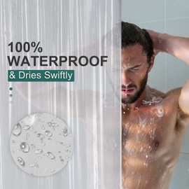 AmazerBath Stall Shower Curtain 36x72, Walk in Shower Curtain Plastic, Clear Shower Stall Curtain Heavy Duty Shower Curtain Thick PEVA, Small Shower Curtain with 2 Weighted Stones and 6 Grommet Holes