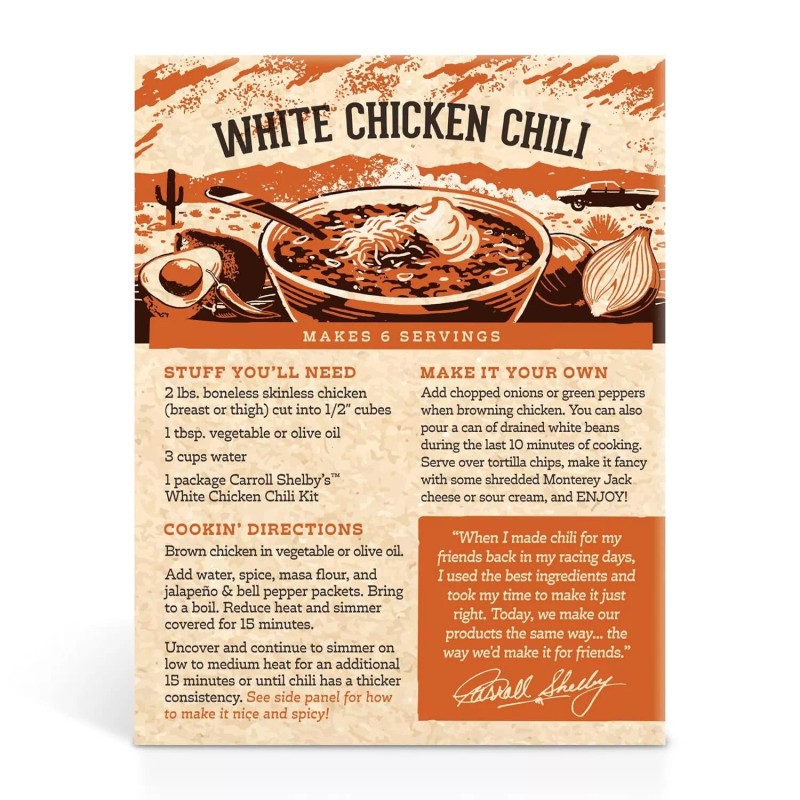 Carroll Shelby's White Chicken Chili (Pack of 8)