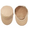 LXOrdora Men's Military Cadet Hat Flat Top Newsboy Cap Beige