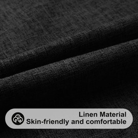 decorUhome Set of 2 Linen Cushion Covers 30X50cm,Decorative Outdoor Plain Vintage Cushion Covers with Stitched Edges, Rectangle Farmhouse Neutral Pillow case 12x20 Inch for Sofa, Black